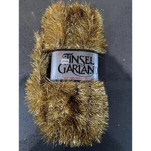 1 Vintage Christmas Garland Gold Tree Tinsel 20 Ft Holiday Decor New 1987